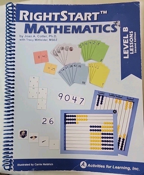 RightStart Mathematics Level B 2nd edition Lessons Sheets Math Card Games LOT