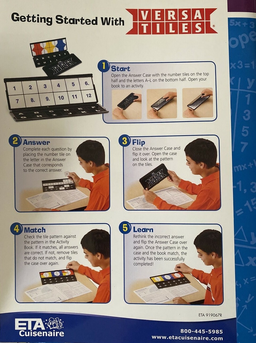 ETA Versa Tiles Math Lab Level 7 Equations and Functions Versatiles