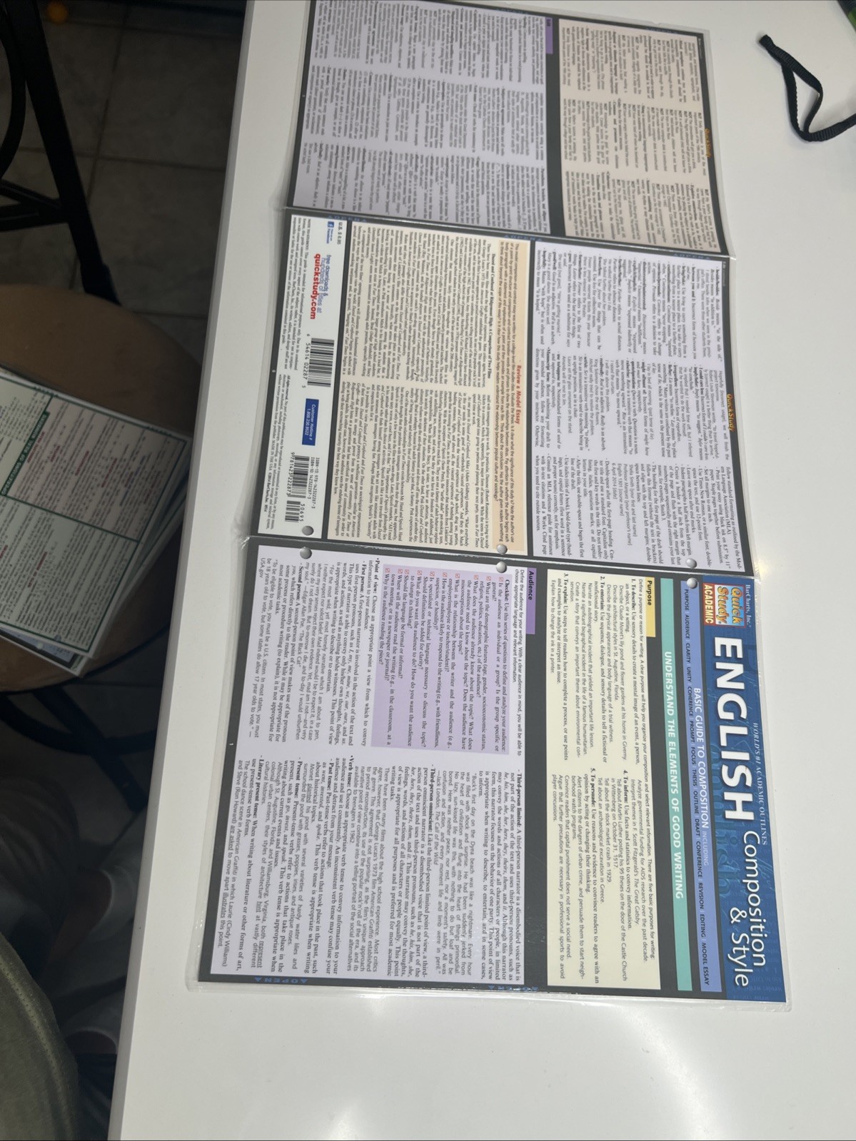Bar Charts Quick Study. Pre Algebra, Pt1, English, Comp & Grammar. College