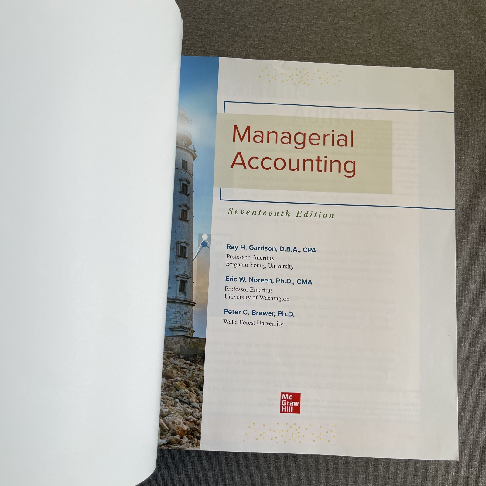 Managerial Accounting Seventeenth Edition Paperback