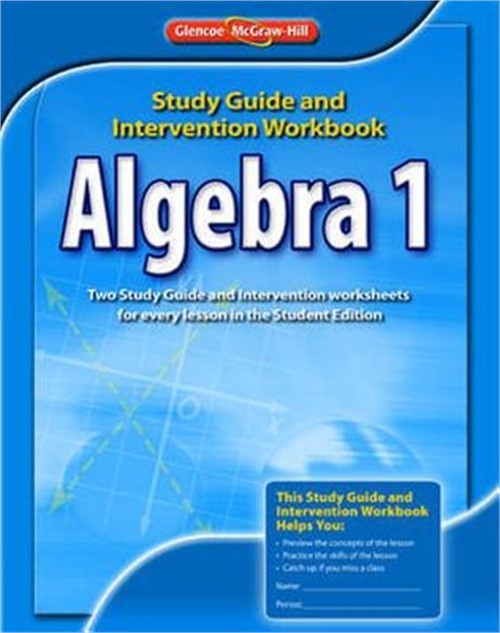 Algebra 1 Study Guide and Intervention Workbook (Paperback or Softback)