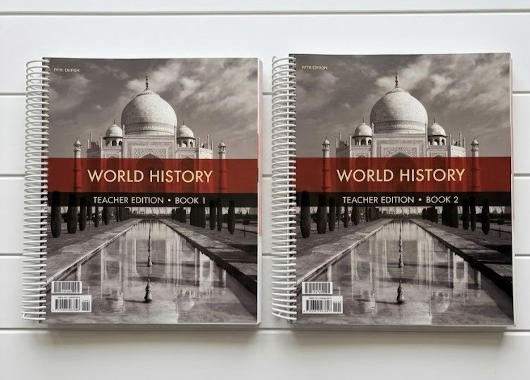 BJU Press World History Teacher Edition Book 1 & 2 Fifth Edition 10th Grade