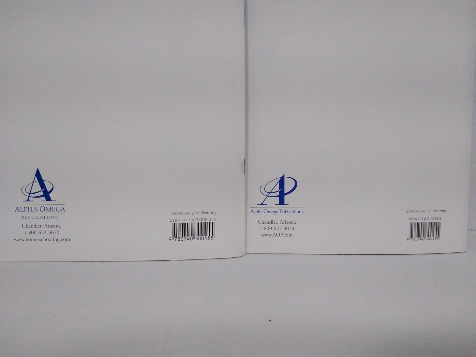 LIFEPAC AOP Science Diagnostic Test Kit 200-800 *2 Test Books