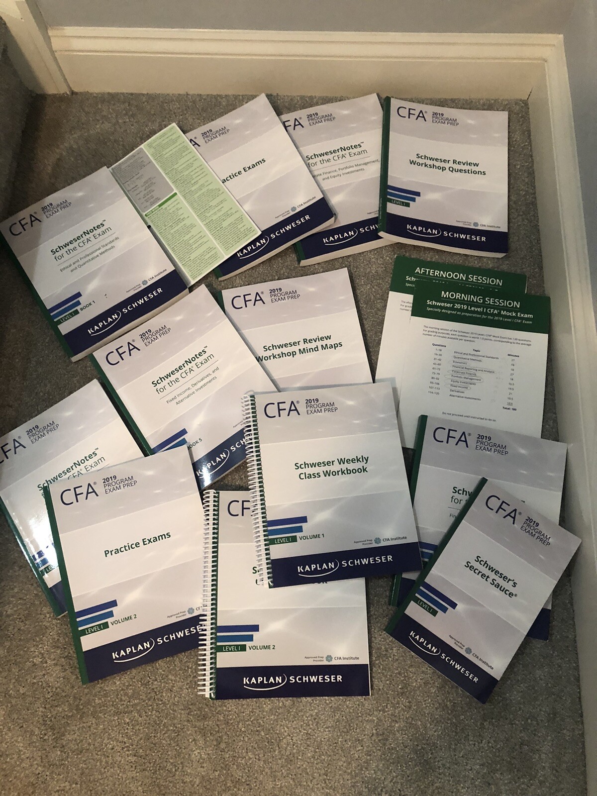 Kaplan Schweser Level 1 CFA Program Exam Prep 2019 + Practice Exams Full Set