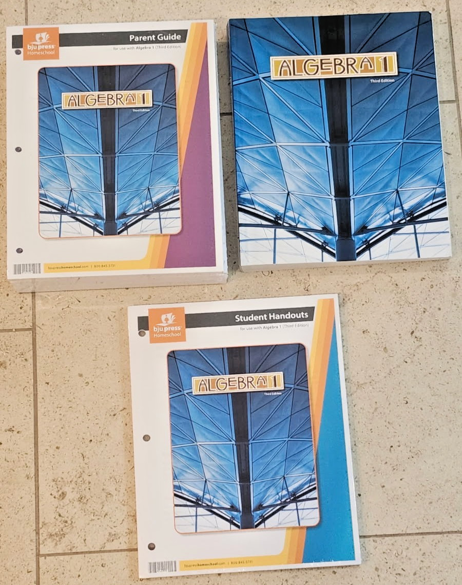 BJU Press Algebra 1 Sealed Parent Guide/Student Handbook, Text Book Light Use