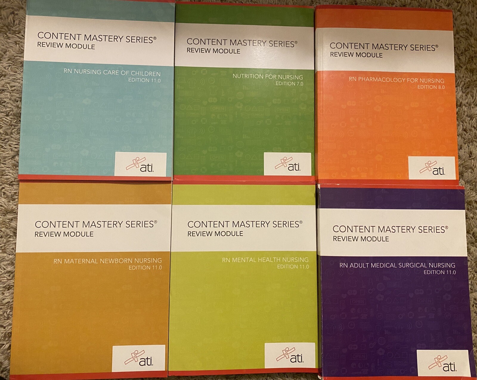 ATI nursing books set of 6.