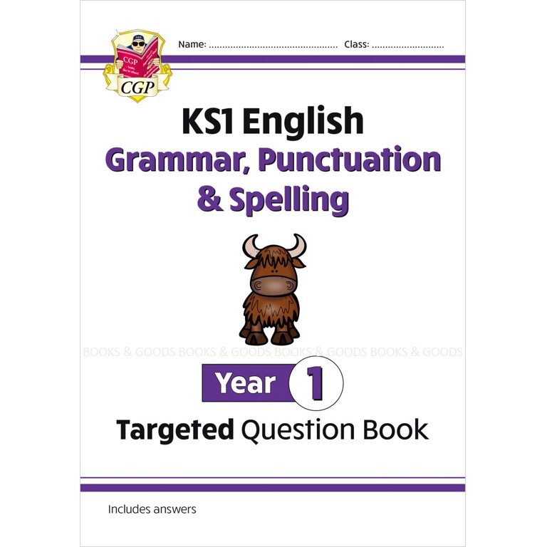 KS1 Year 1 English Grammar Punctuation Targeted Book with Answer Ages 5-6 CGP