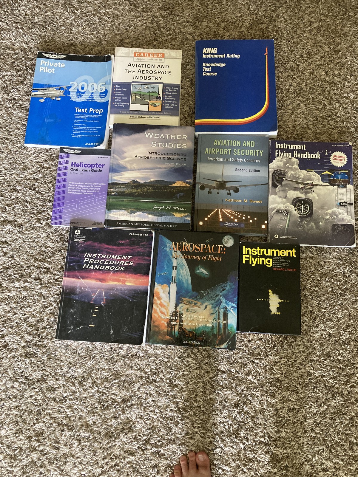 Aviation Ground School Book Lot (10 Books) – Private Pilot, Instrument Rating,