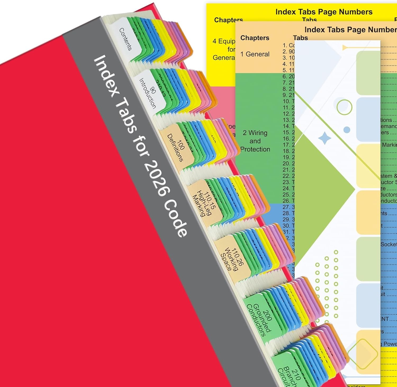 Electrical Code Tabs for NEC 2026, 150 PCS Laminated & Color-Coded for National