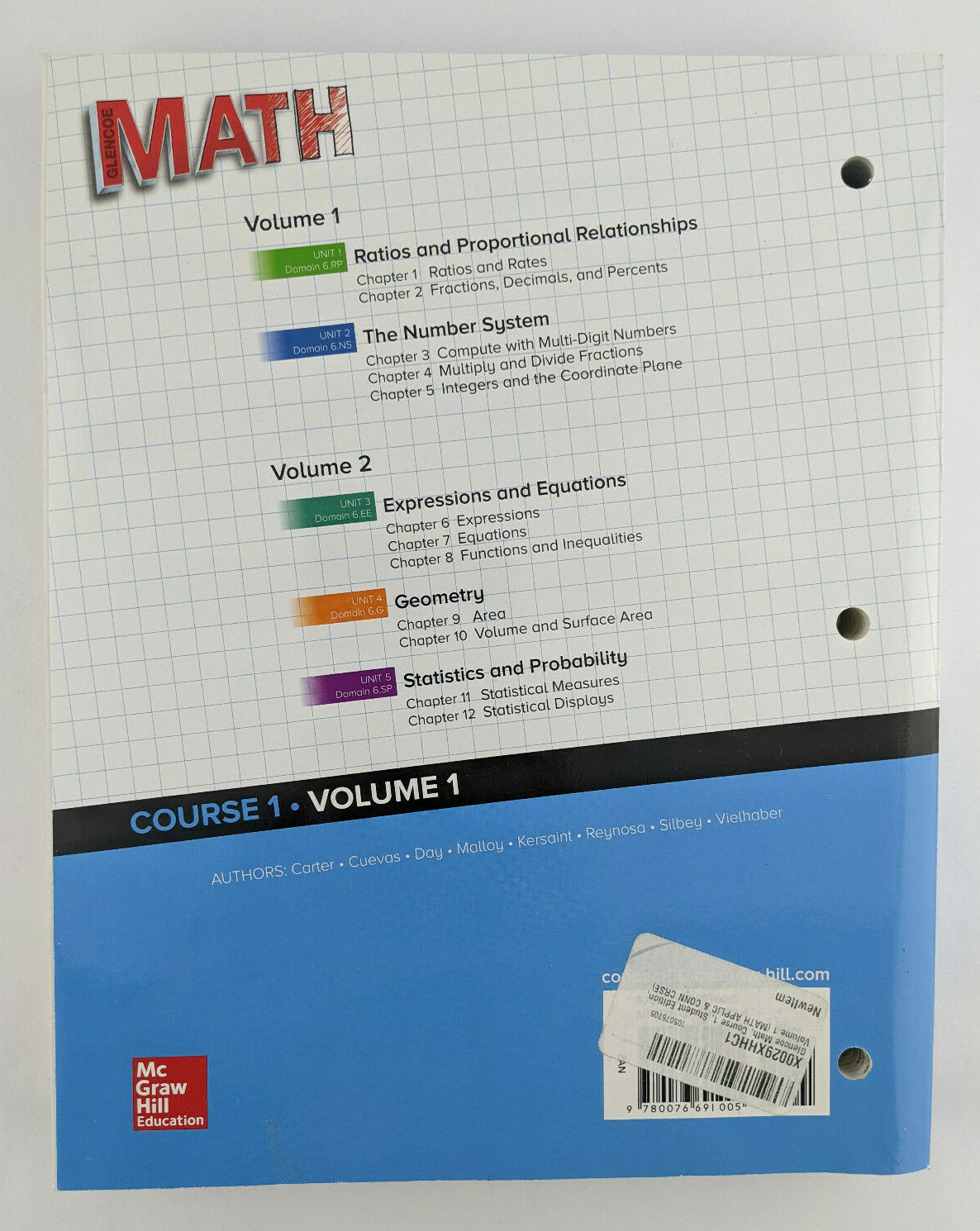 Glencoe Math Built to the Common Core Course 1 Volume 1 Workbook Home School