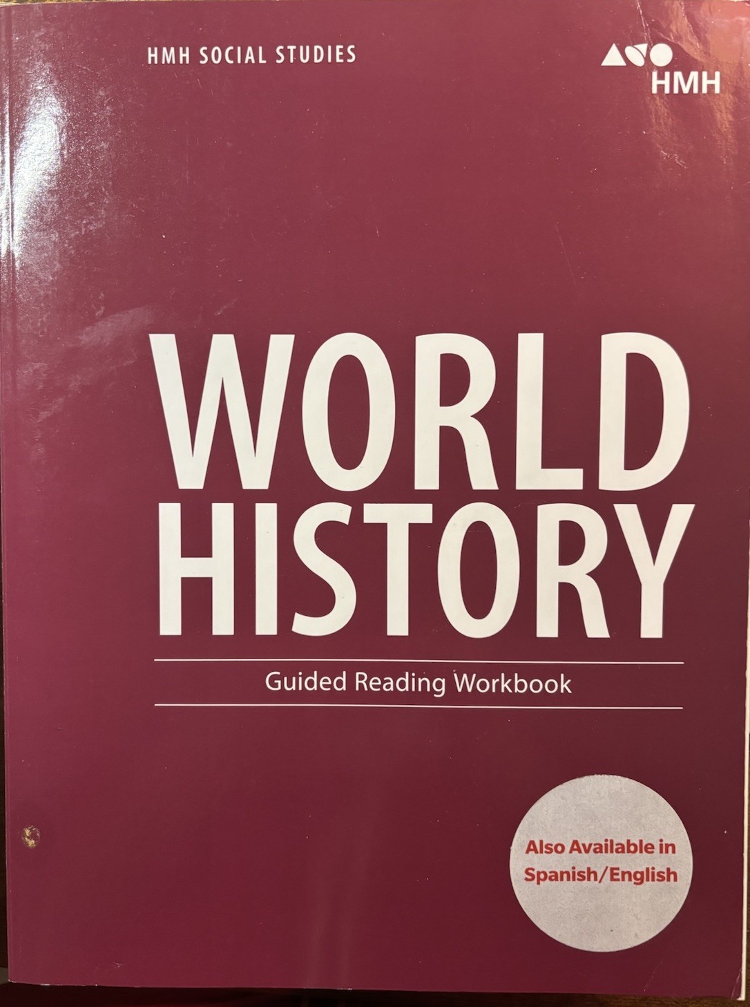 HMH Social Studies World History Guided Reading Workbook English Paperback Book