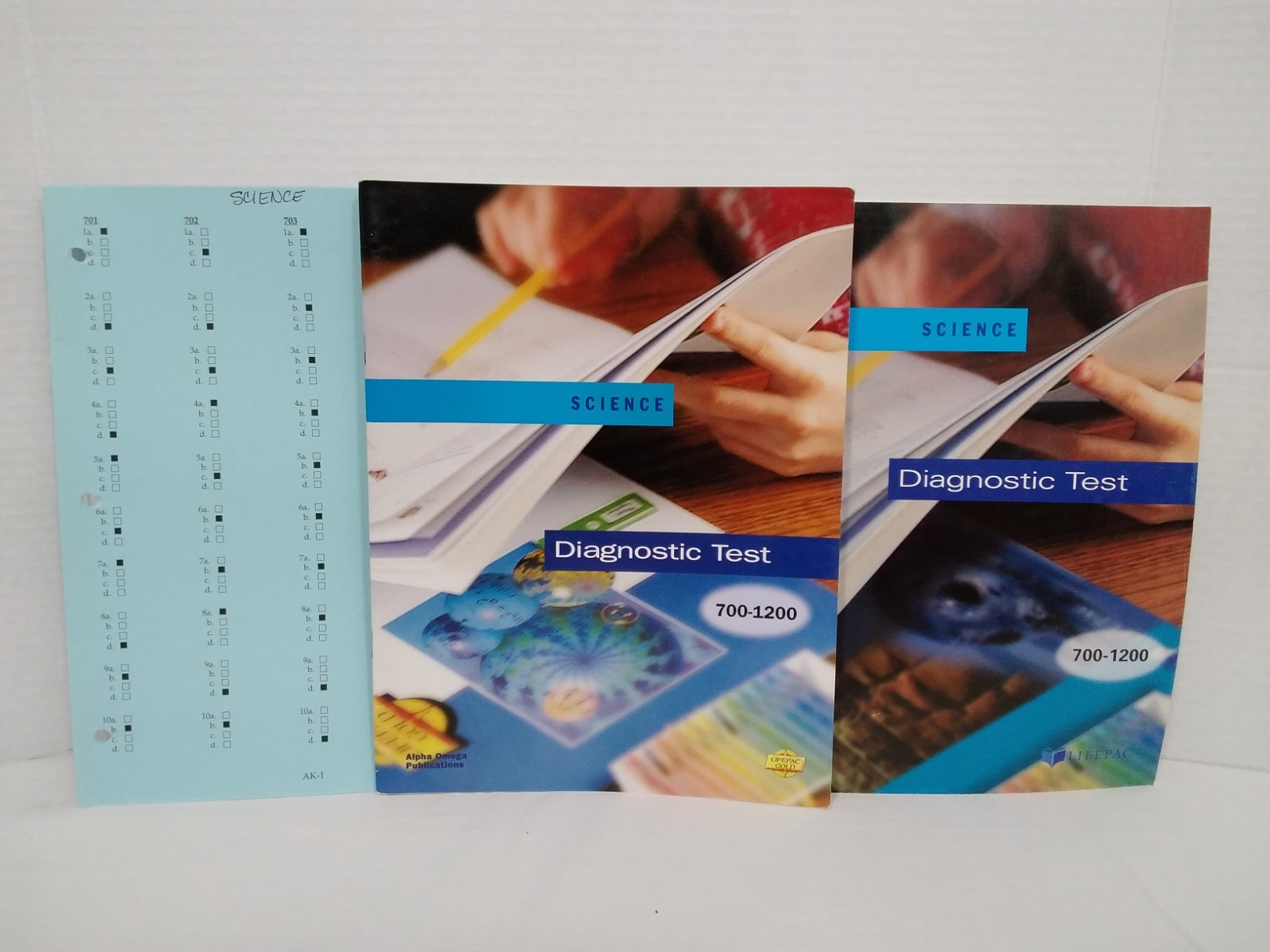LIFEPAC AOP Science Diagnostic Test Kit 700-1200 *2 Test Books
