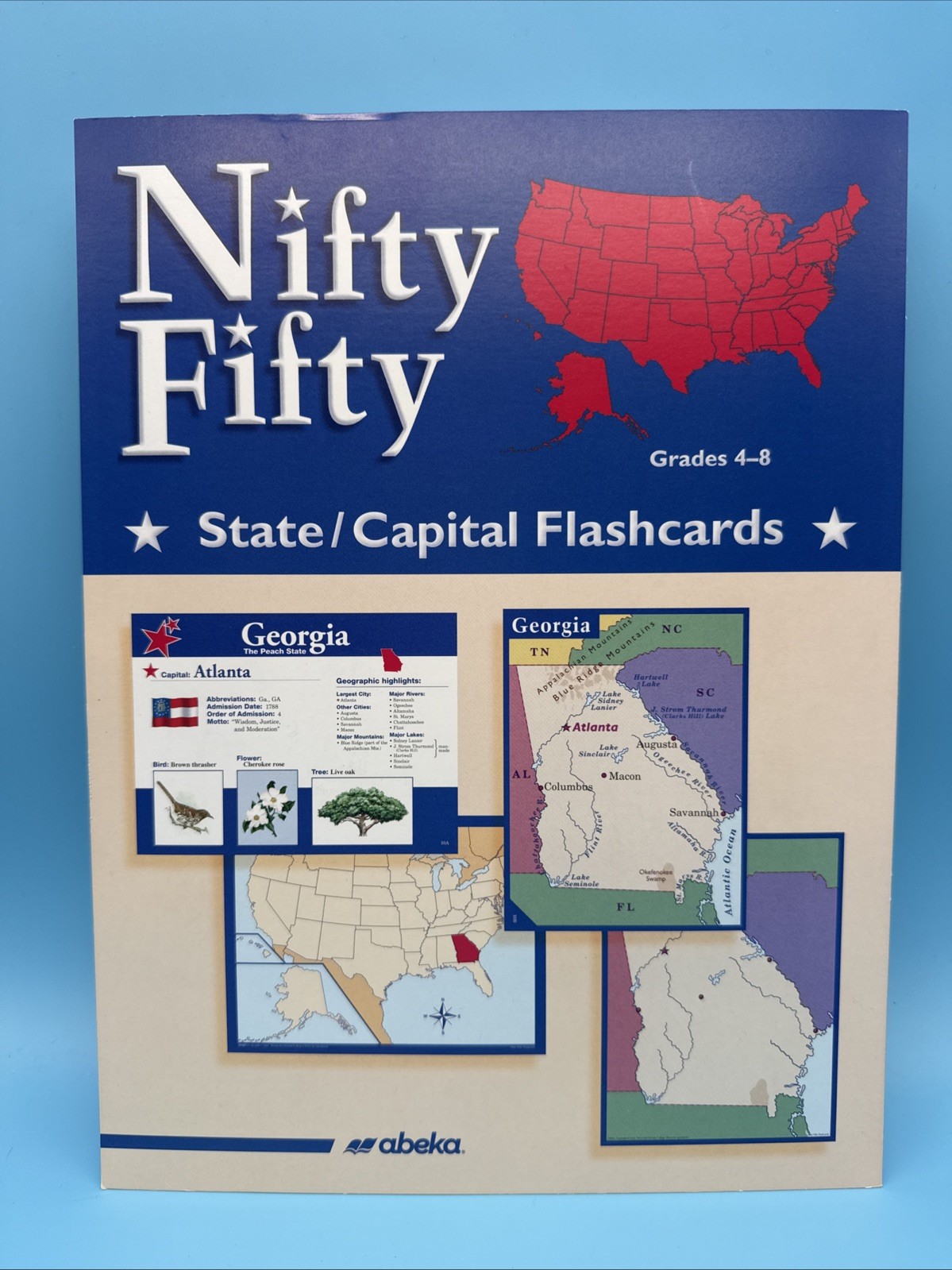 Abeka Nifty Fifty State & Capital FlashCards – 4th-8th Grade History & Geography