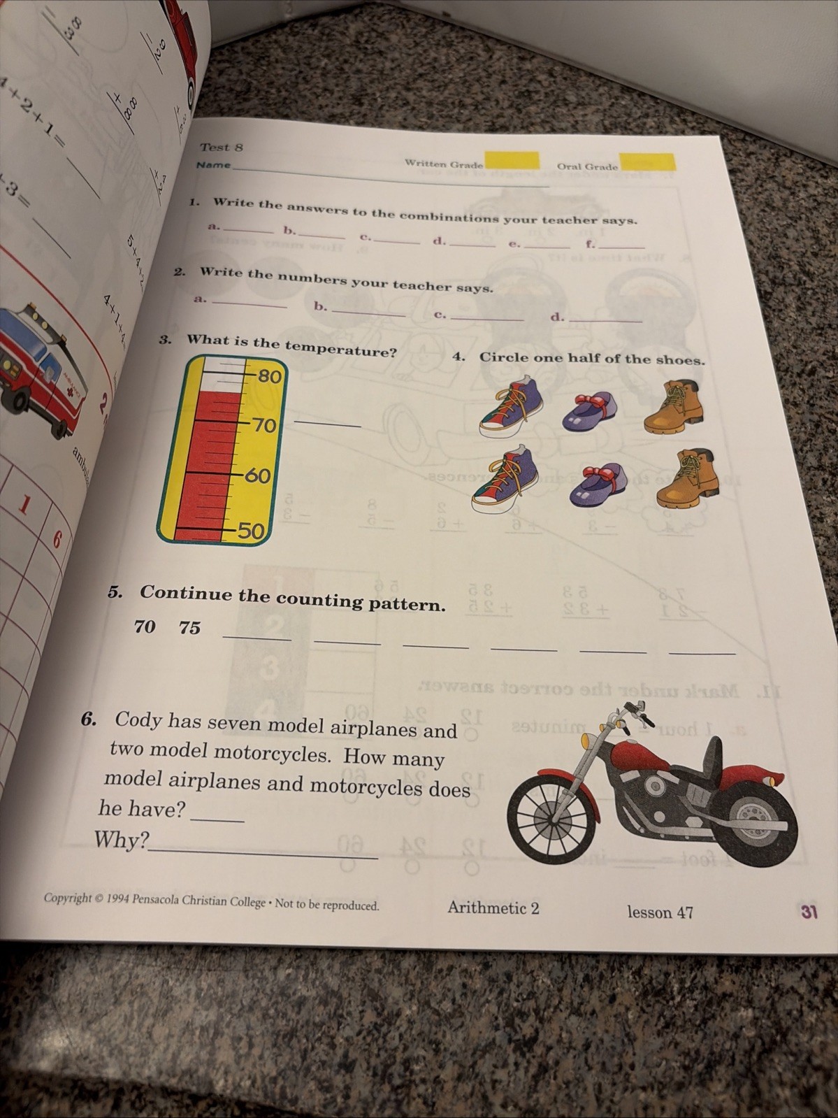 Abeka Arithmetic 2 Tests & Speed Drills (like new)