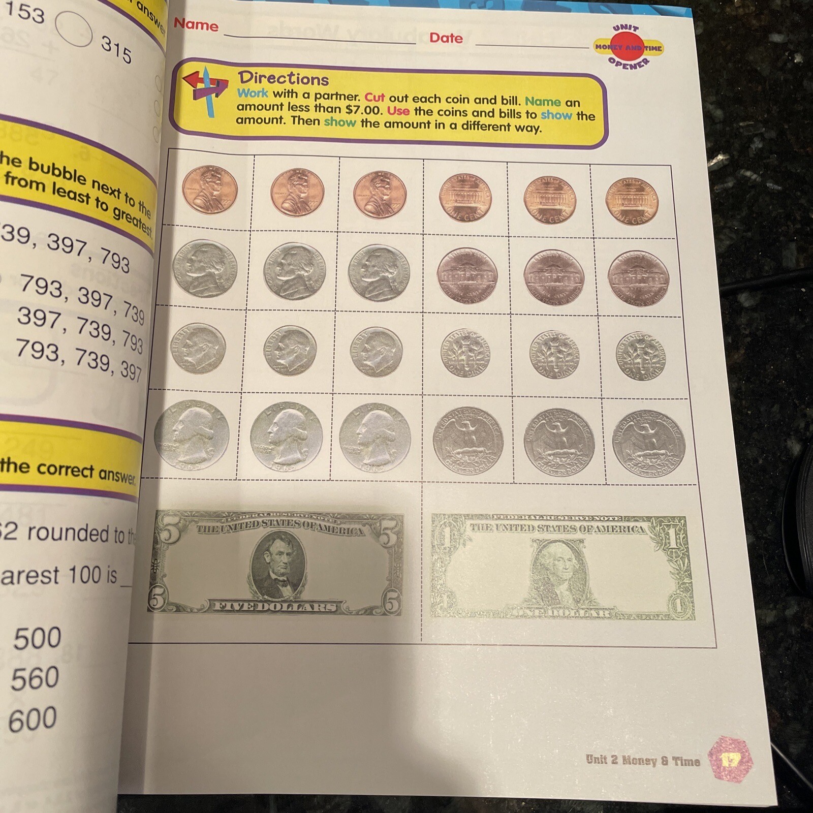 Math Options – Book 3 Level K -5 Workbook