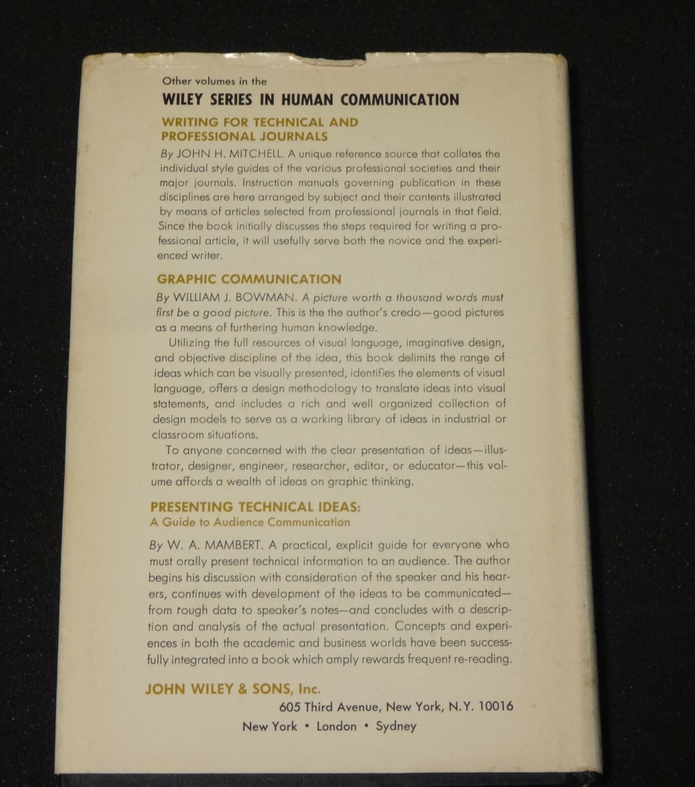 Wiley Series Technical Correspondence Reference Handbook by Herman Weisman 1968
