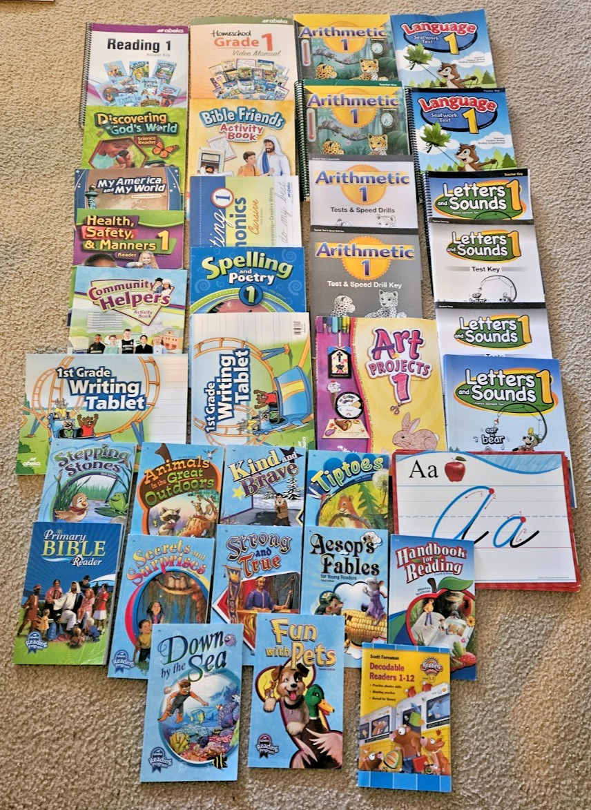 Abeka First Grade Lot 34 Books Teacher Keys Student Books Readers All Subjects