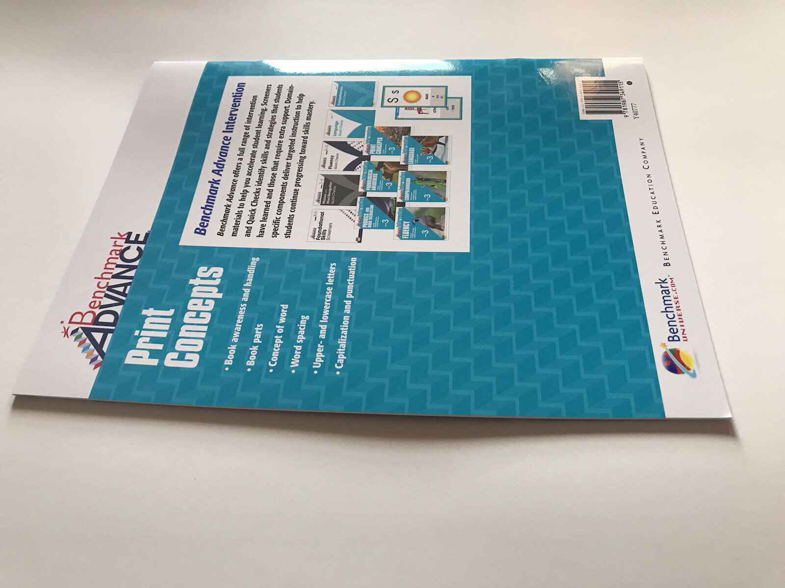 Benchmark Advance, Grade 3, Intervention, Print Concepts, Teacher Resources