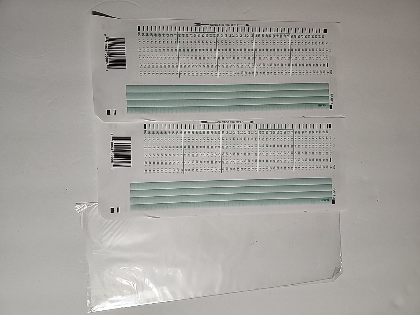 2 Authentic Green Scantron 882-E Testing Test Exam Assessment Form Sheets