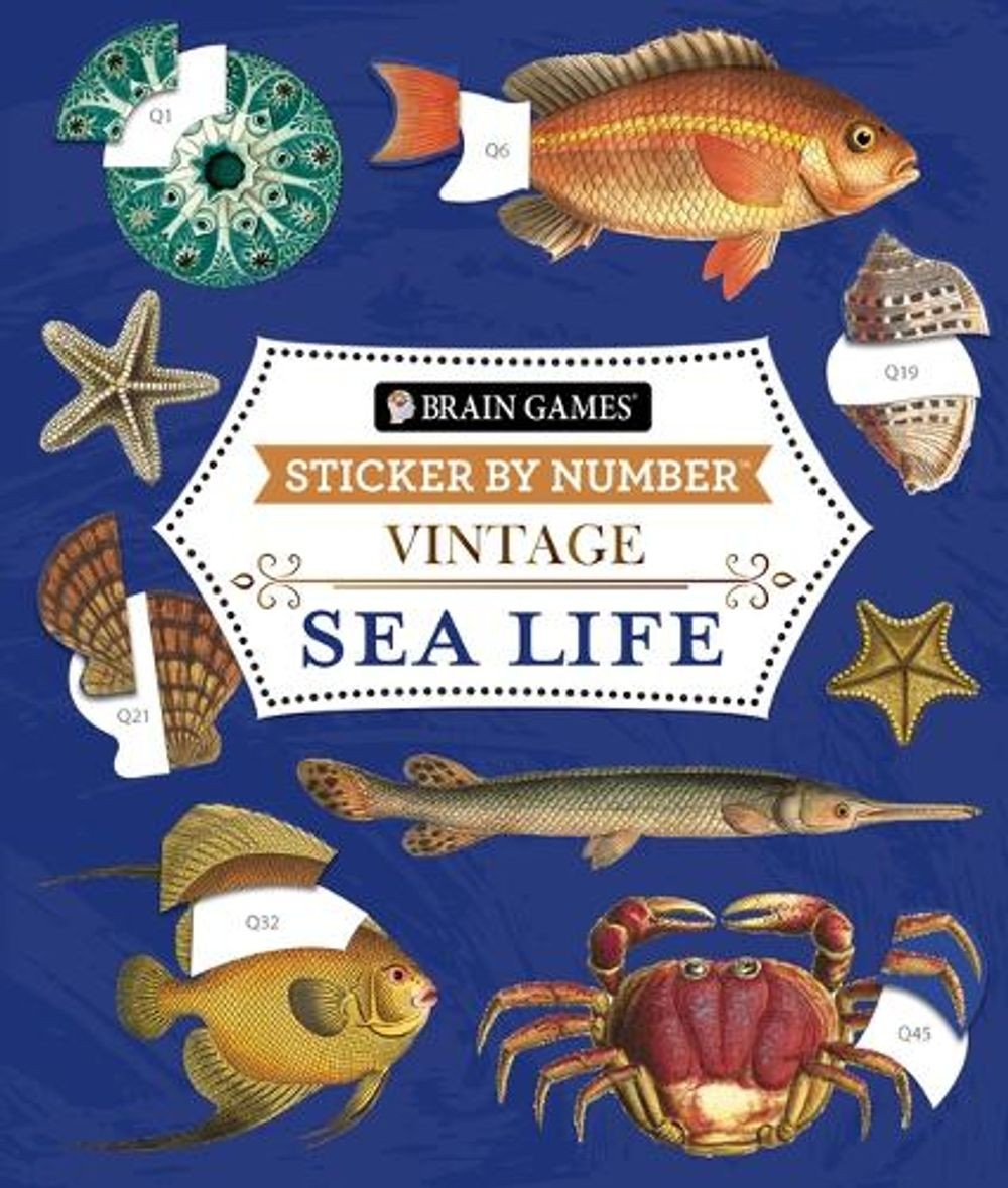 Brain Games – Sticker by Number – Vintage: Sea Life (28 Images to Sticker) by Ne