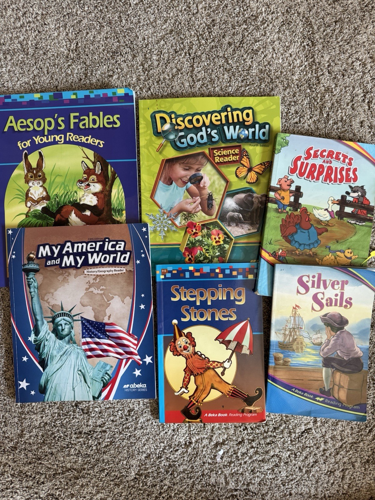 A Beka 1st Grade Science, History, & Readers LOT Of 6 USED