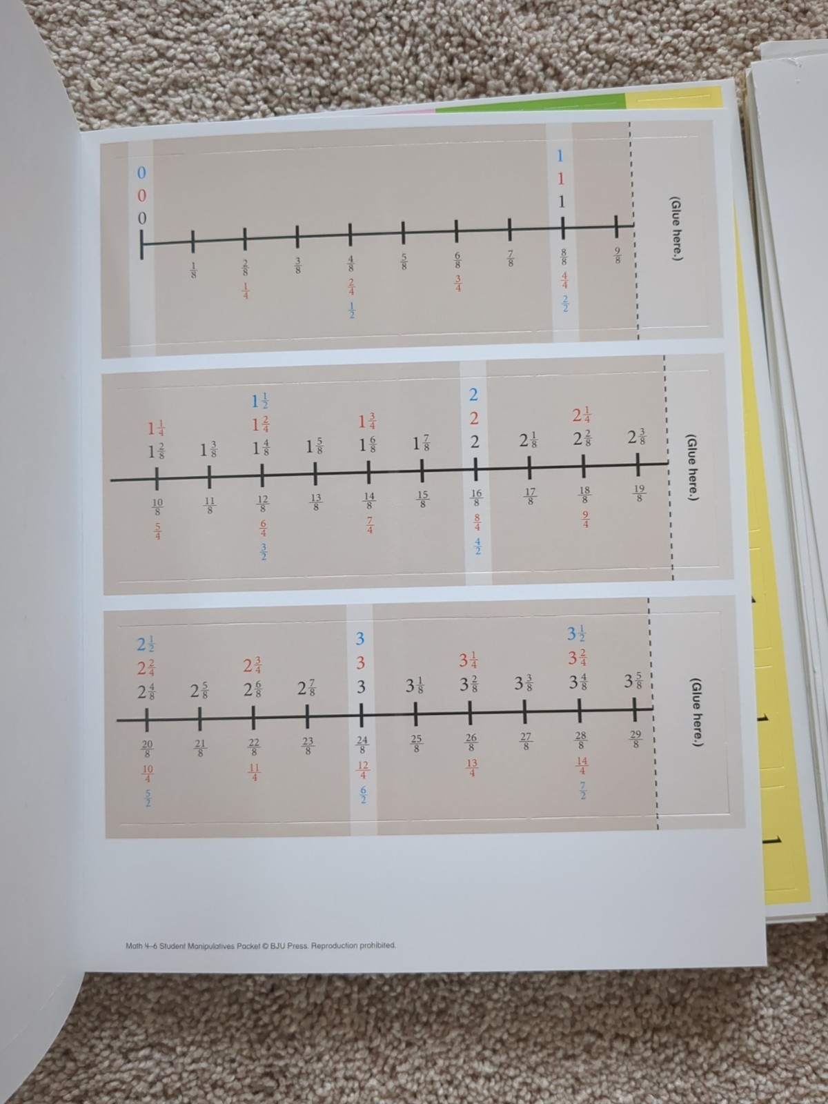 BJU Press Math Student Manipulative Packet Grades 4-6 Complete And Partial Set