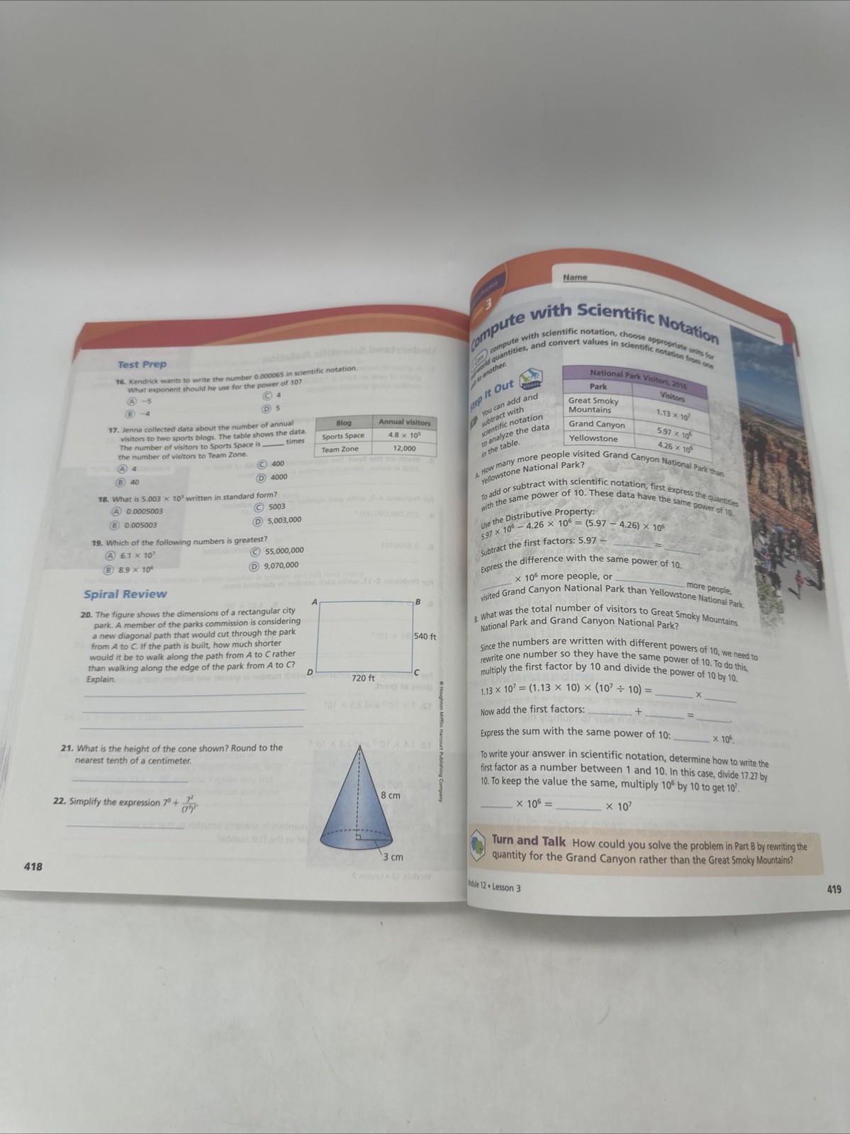 HMH Into Math Grade 8 Student WorkText (2020 Edition) 8th Grade Houghton – NEW