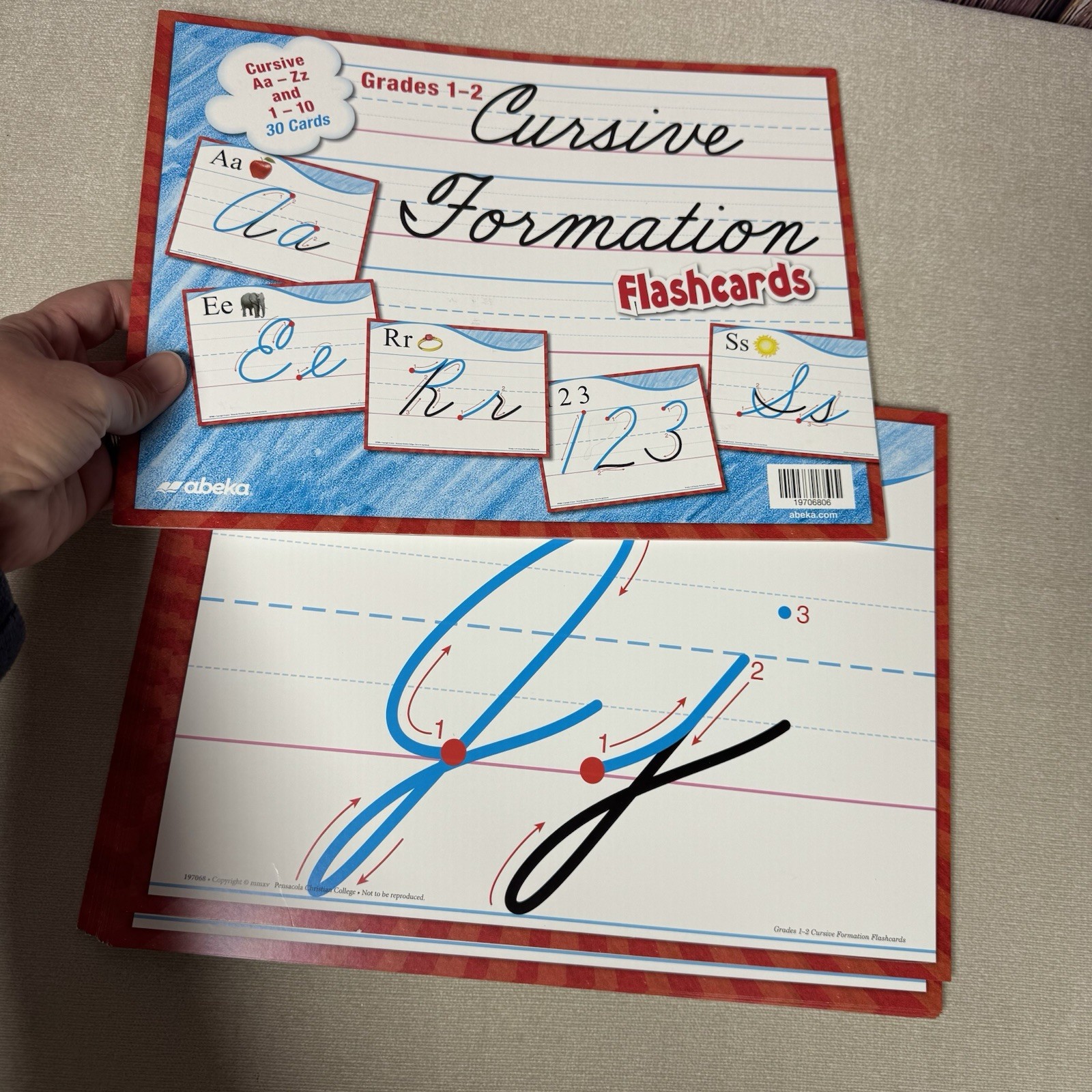 Abeka Cursive Formation Flashcards Grades 1-2