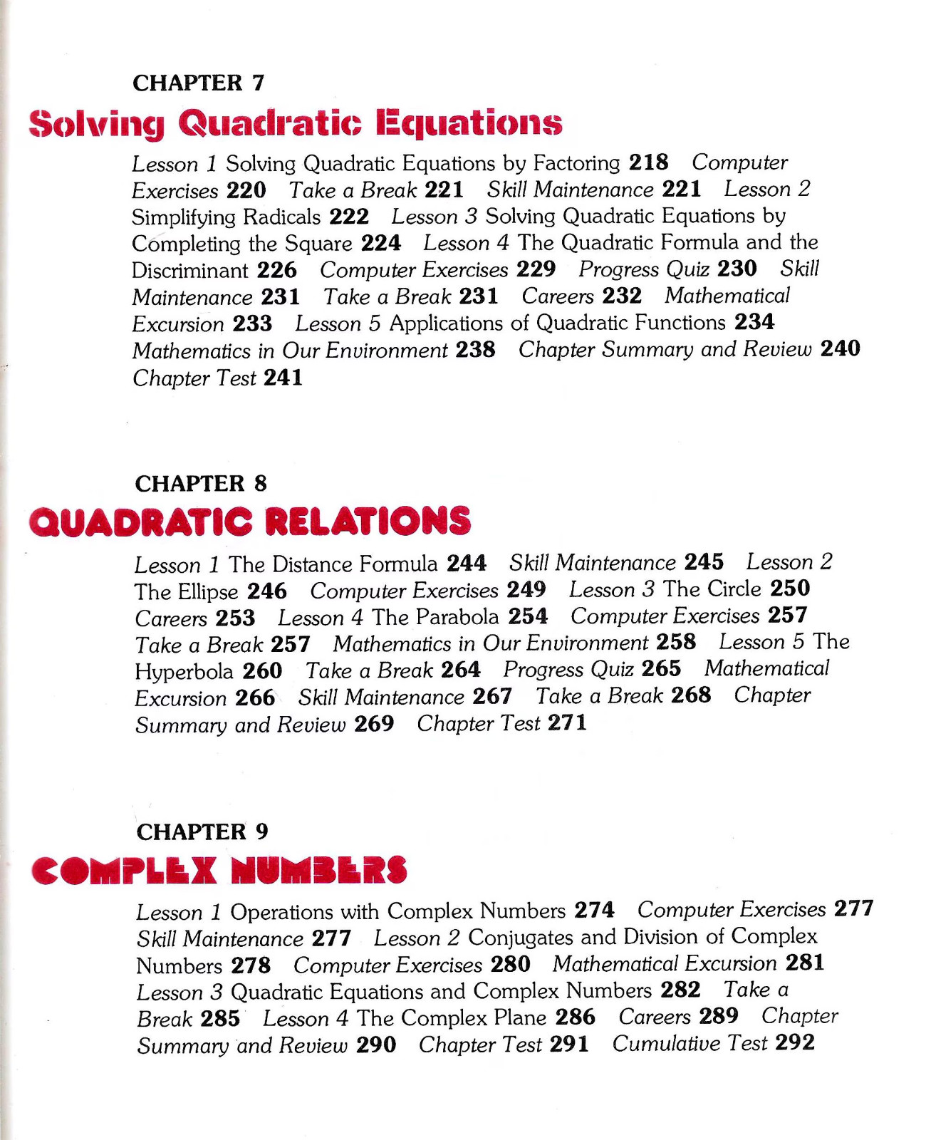 ALGEBRA TWO Book Linear Quadratic Functions Ratios Proportions Trigonometry