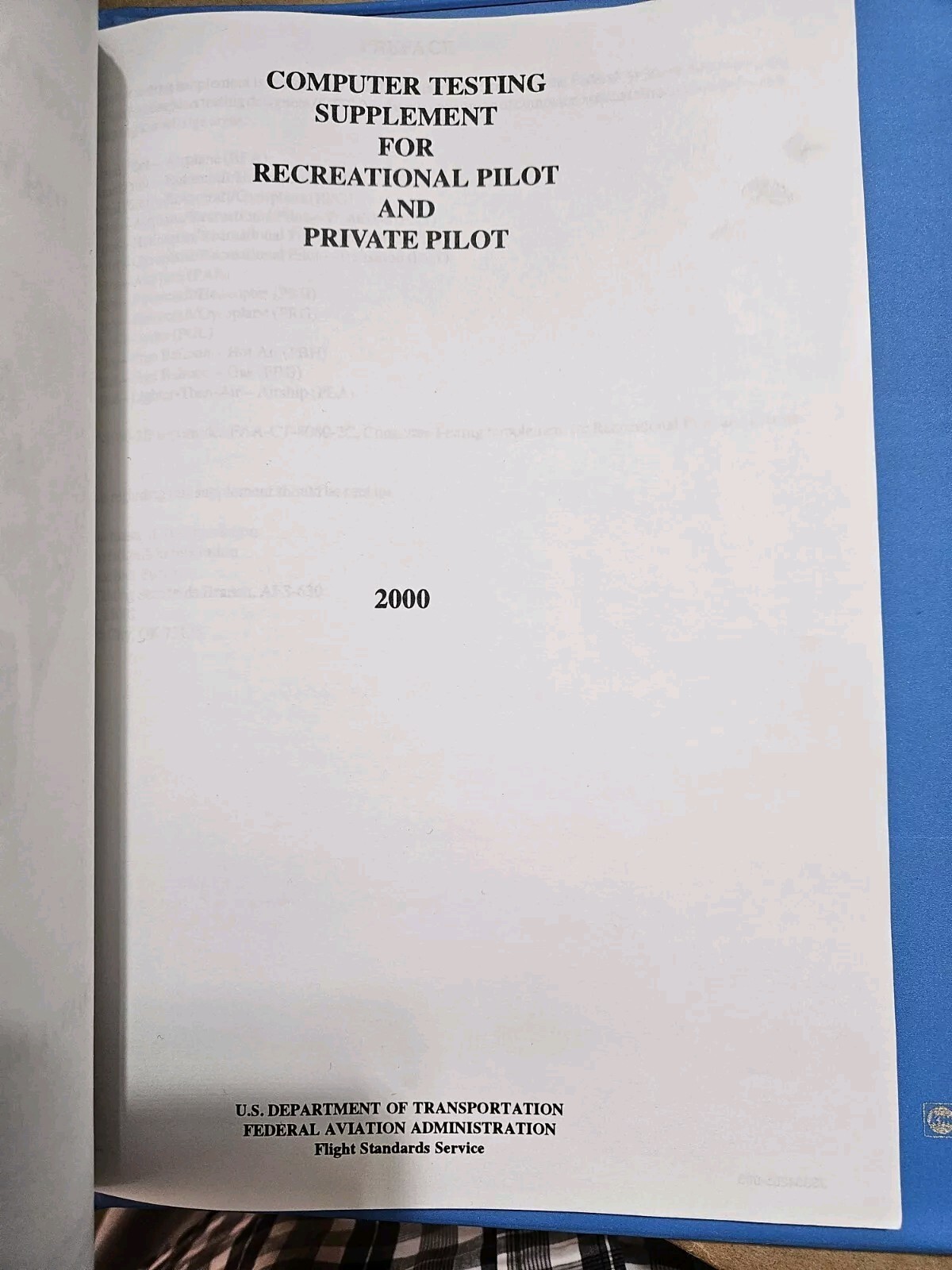 Jeppesen Private Pilot Training Course Binder W/ Manual Test Bank Supplements