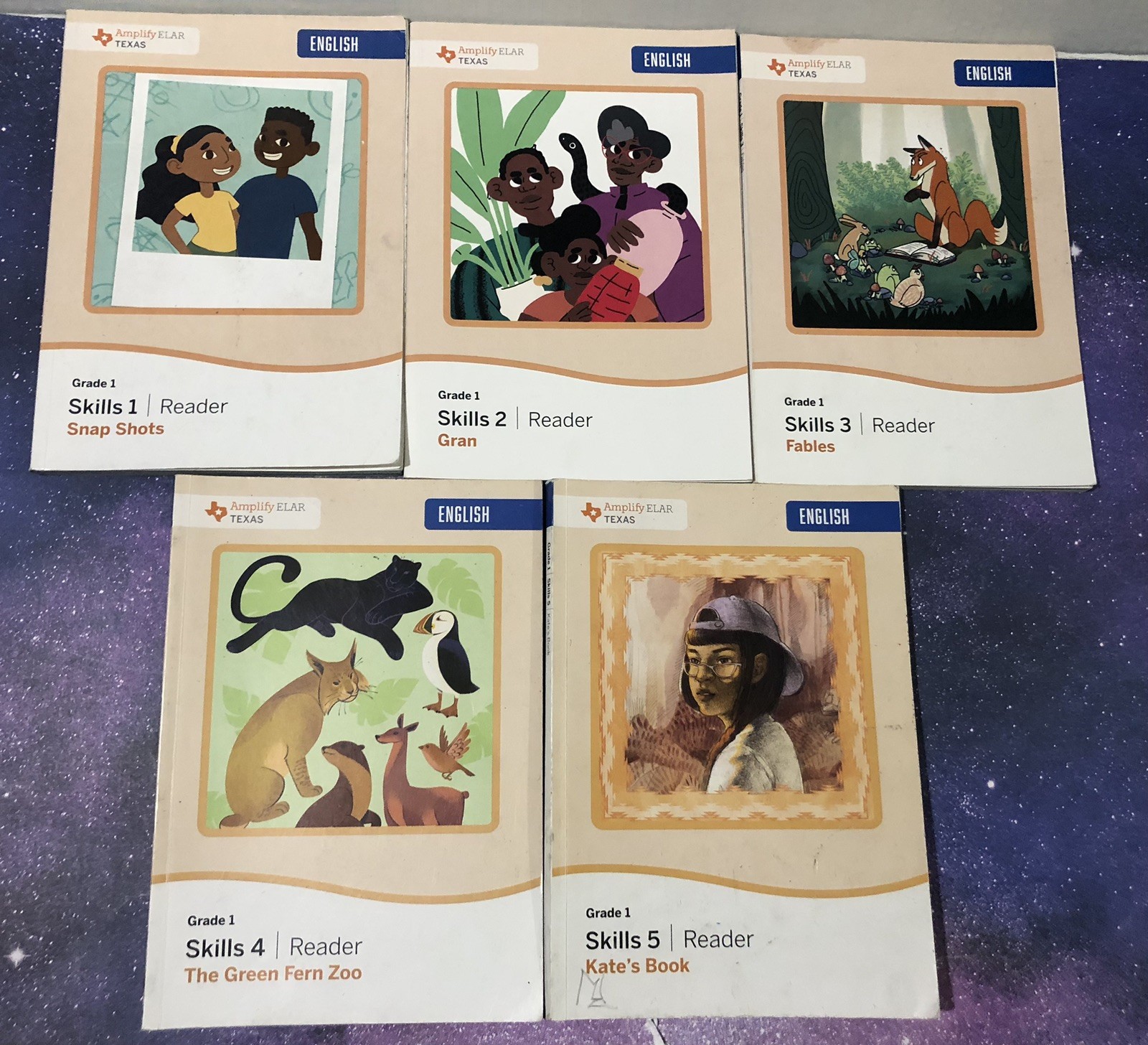 Amplify ELAR Texas English Grade 1 Reader Skills 1, 2, 3, 4, and 5 Books lot