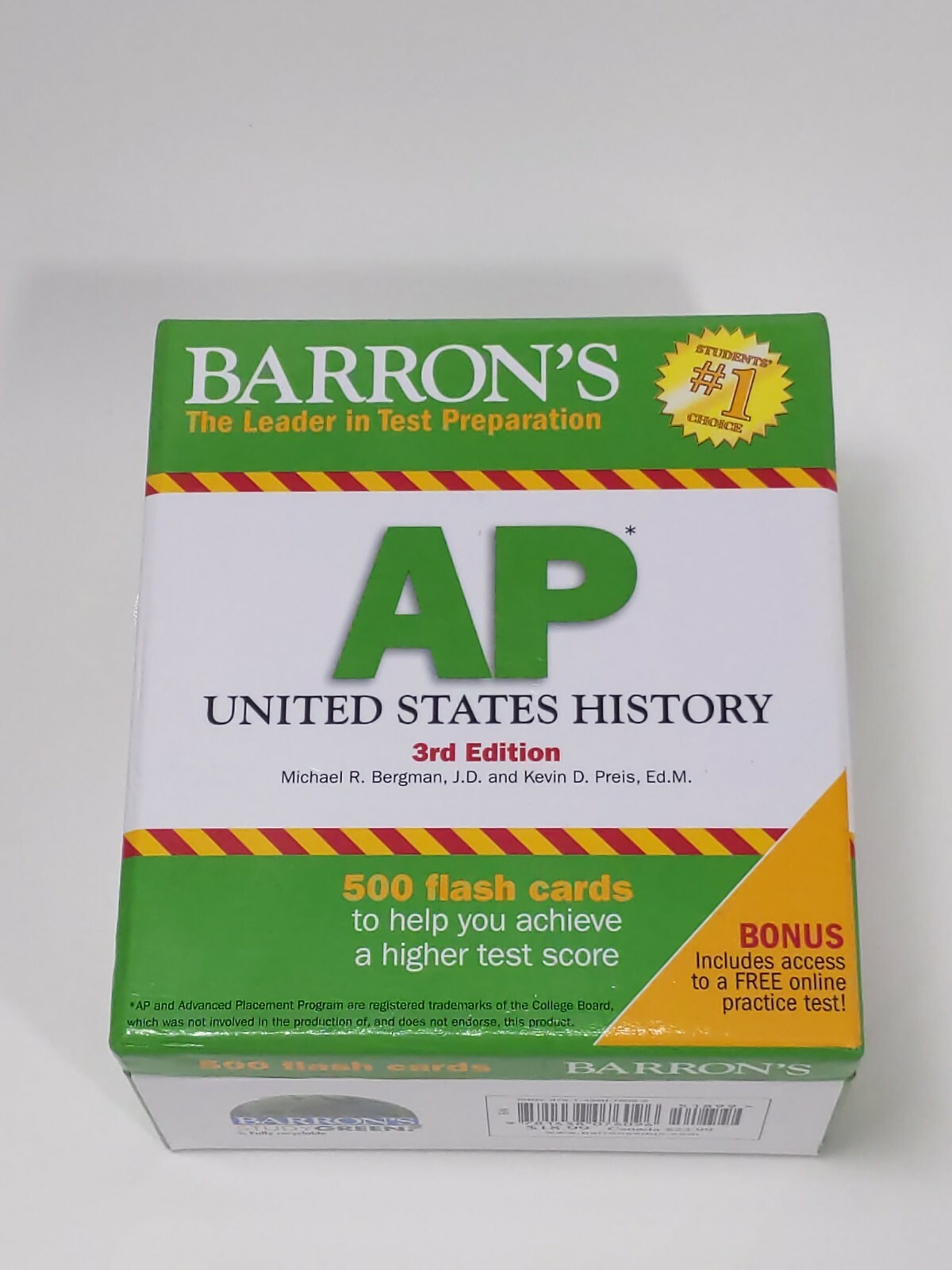 Barron’s AP United States History, 3rd Edition – Flash Cards – Test Prep