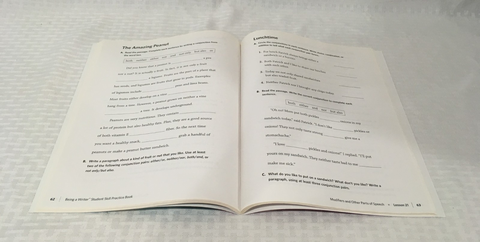 BEING A WRITER / SKILL PRACTICE BOOK / 5TH GRADE / STUDENT CONSUMABLE WORKBOOK