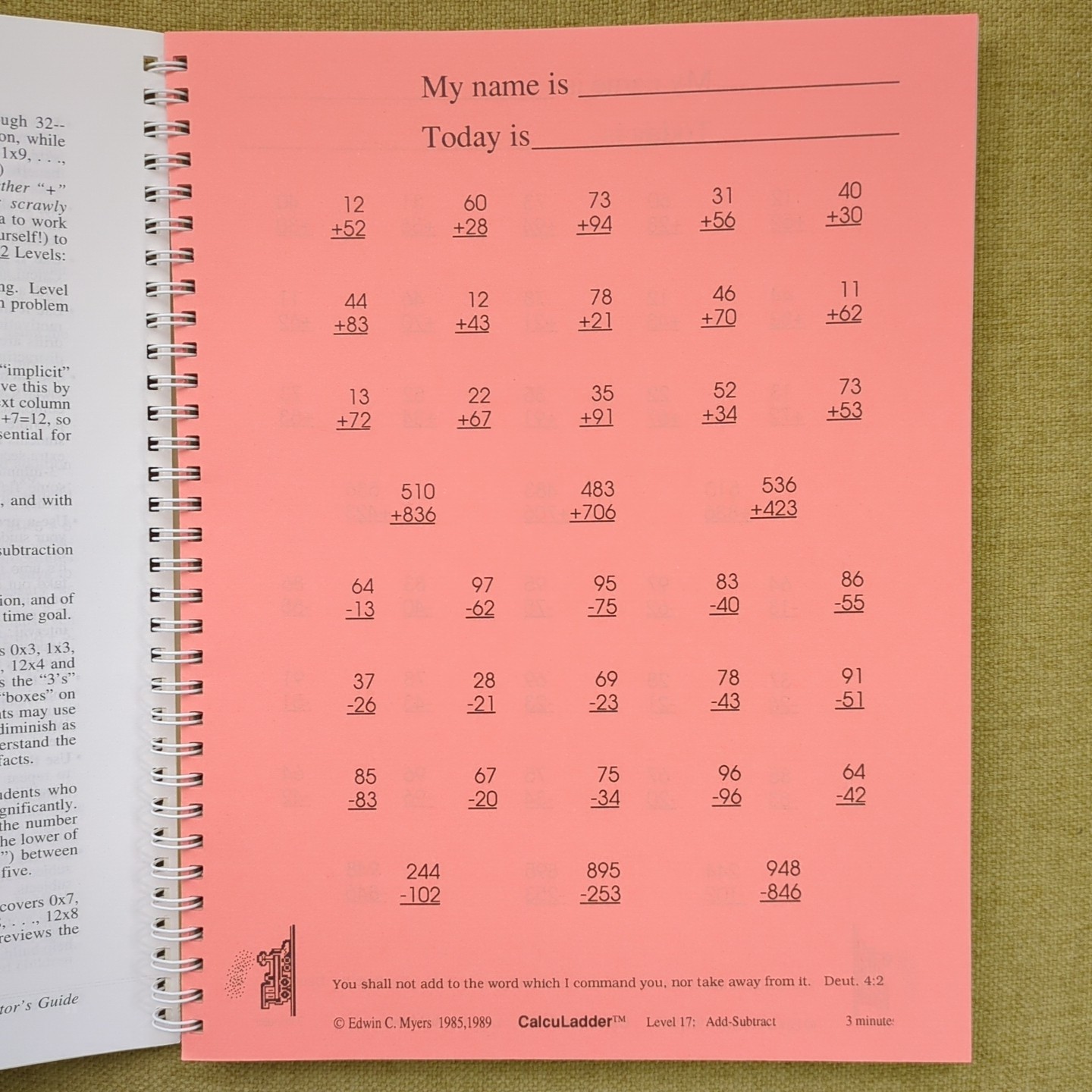NEVER USED! CalcuLadder 2: Advanced Addition & Subtraction, Basic Multiplication