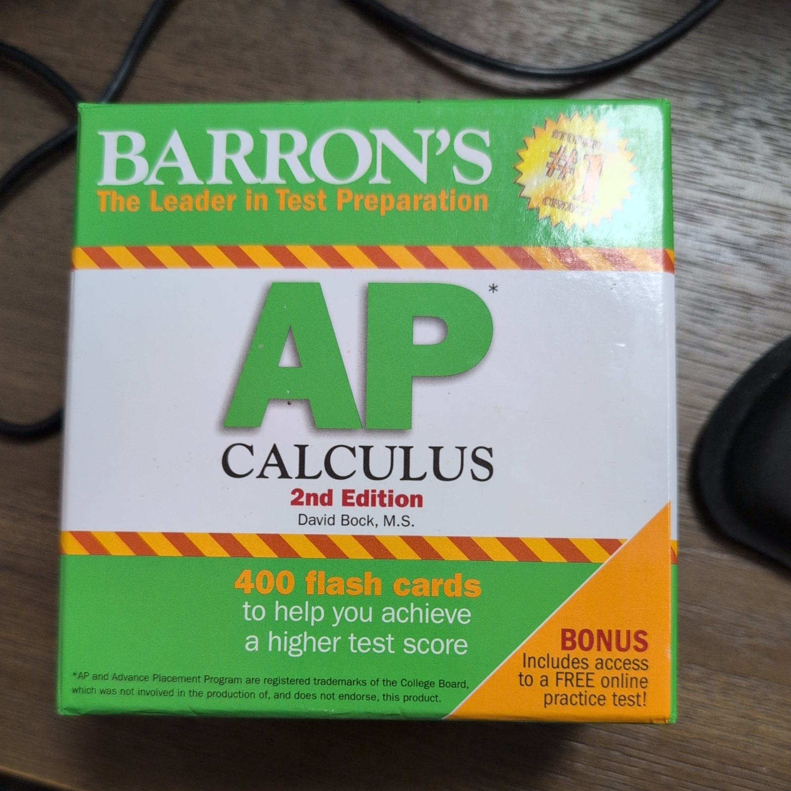 Barron’s AP Calculus 2nd Edition 400 Flash Cards by David Bock M.S. New, Sealed
