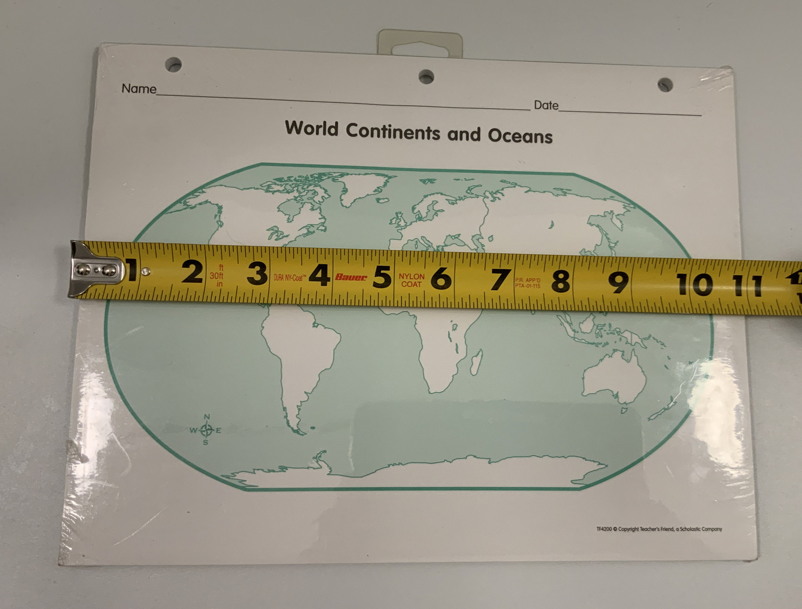 CONTINENTS & OCEANS PRACTICE PAD By Teacher’s Friend Unopened Pack Of 50