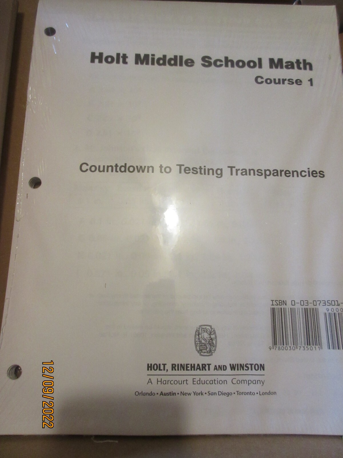 Course 1 Holt Rinehart Winston NEW Test Prep TOOL KIT Books Video CD Home School