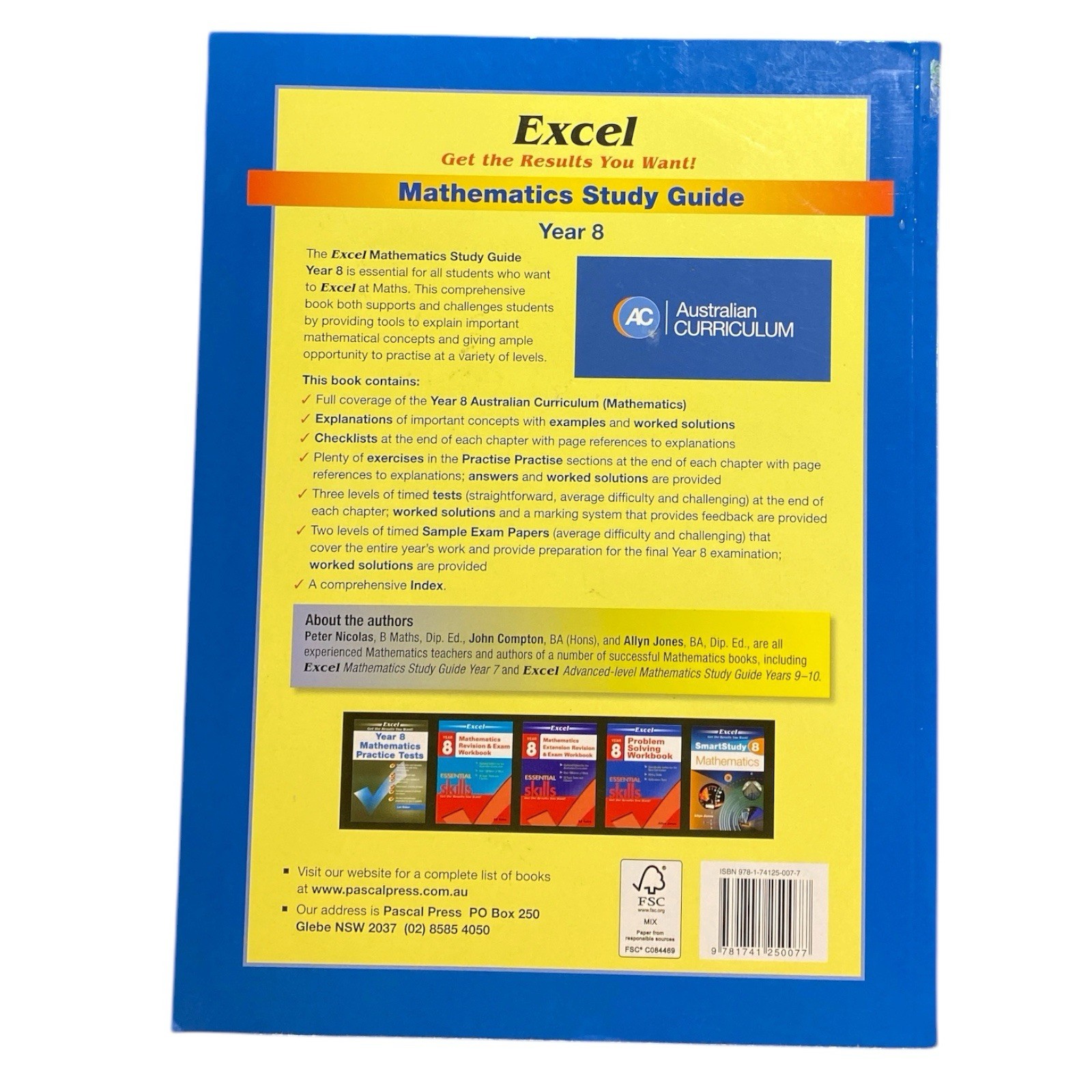 Excel Mathematics Study Guide Year 8 John Compton Allyn Jones School Paperback