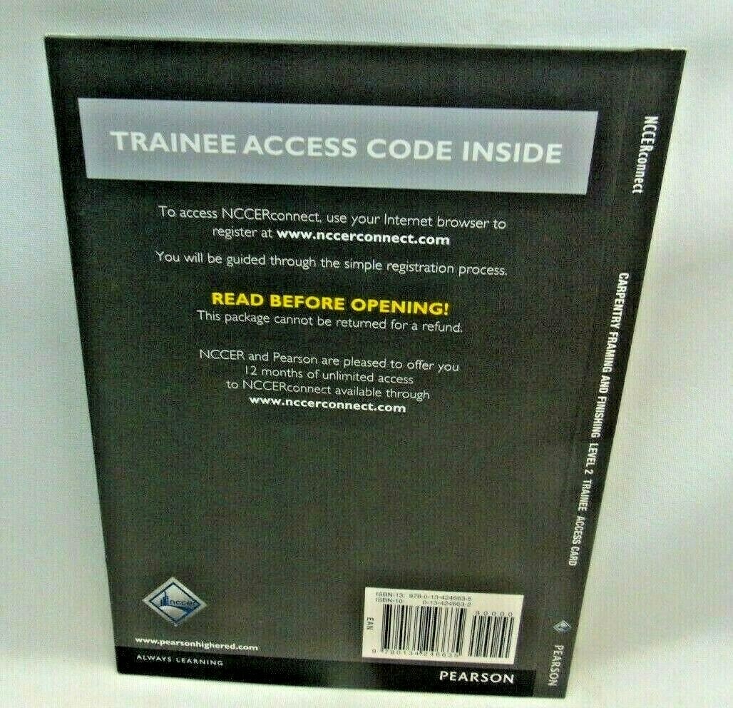 Carpentry LEVEL 2 NCCERConnect 2.0 with Pearson eText –Access Card Paperback