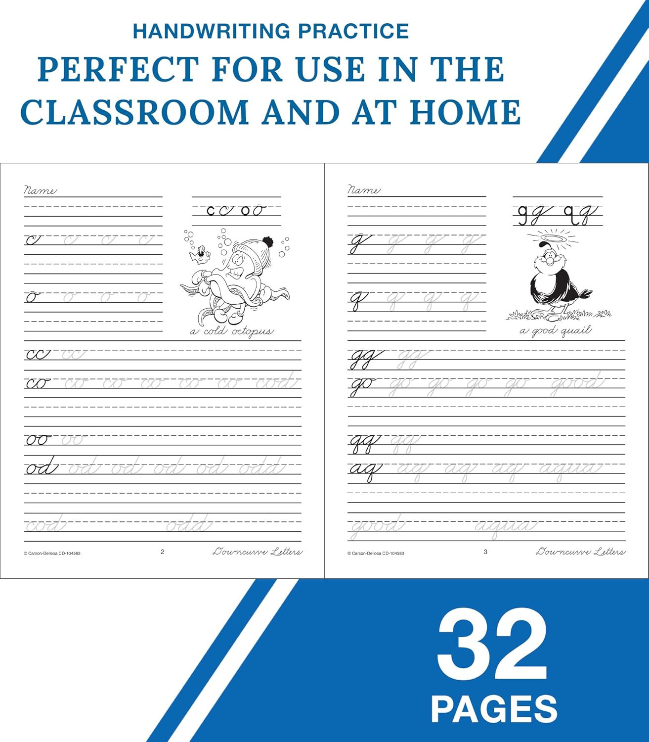 Carson Dellosa Grades 1-3 Beginning Traditional Cursive Handwriting Workbook, Wr