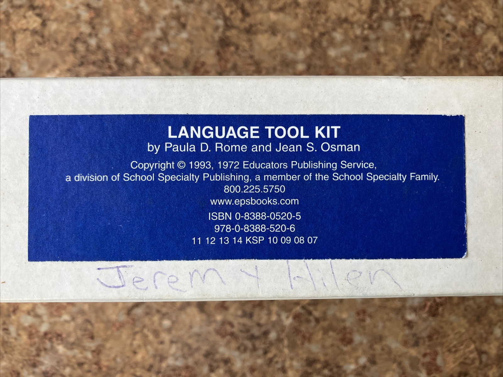 Language Tool Kit by Paula D. Rome and Jean S. Osman, Copyright 1993