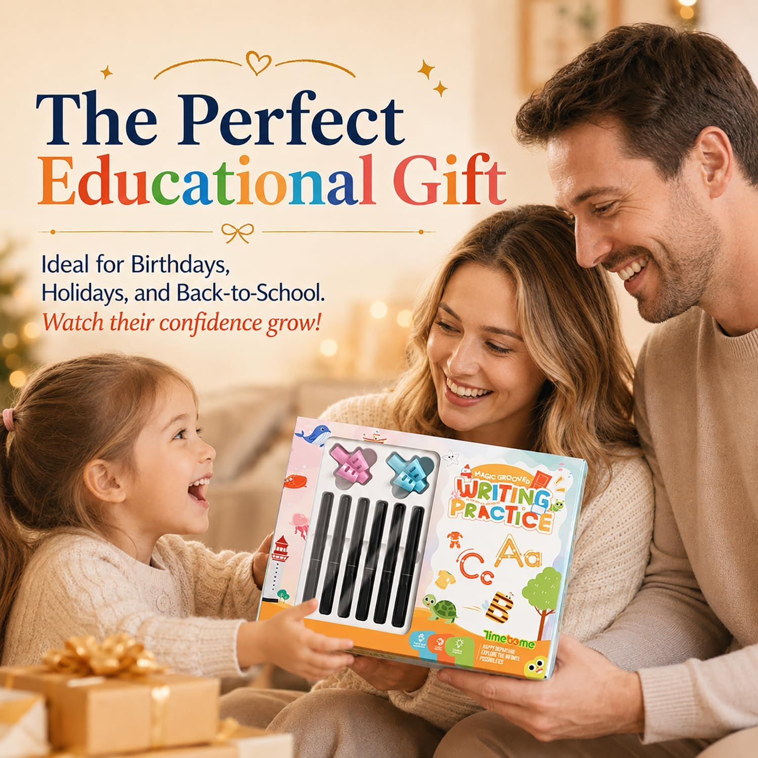 Large Magic Grooved Writing Practice for Kids 3-5, Grooved Writing Books for Kid