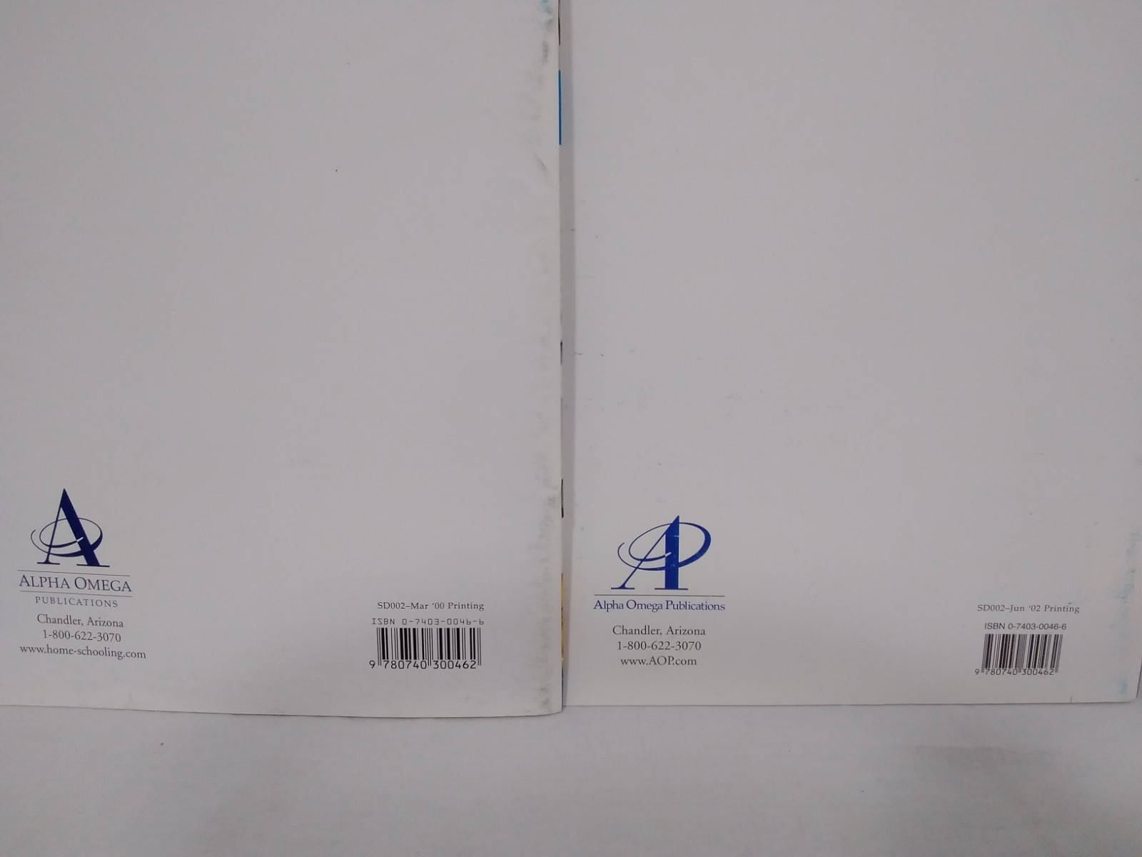 LIFEPAC AOP Science Diagnostic Test Kit 700-1200 *2 Test Books
