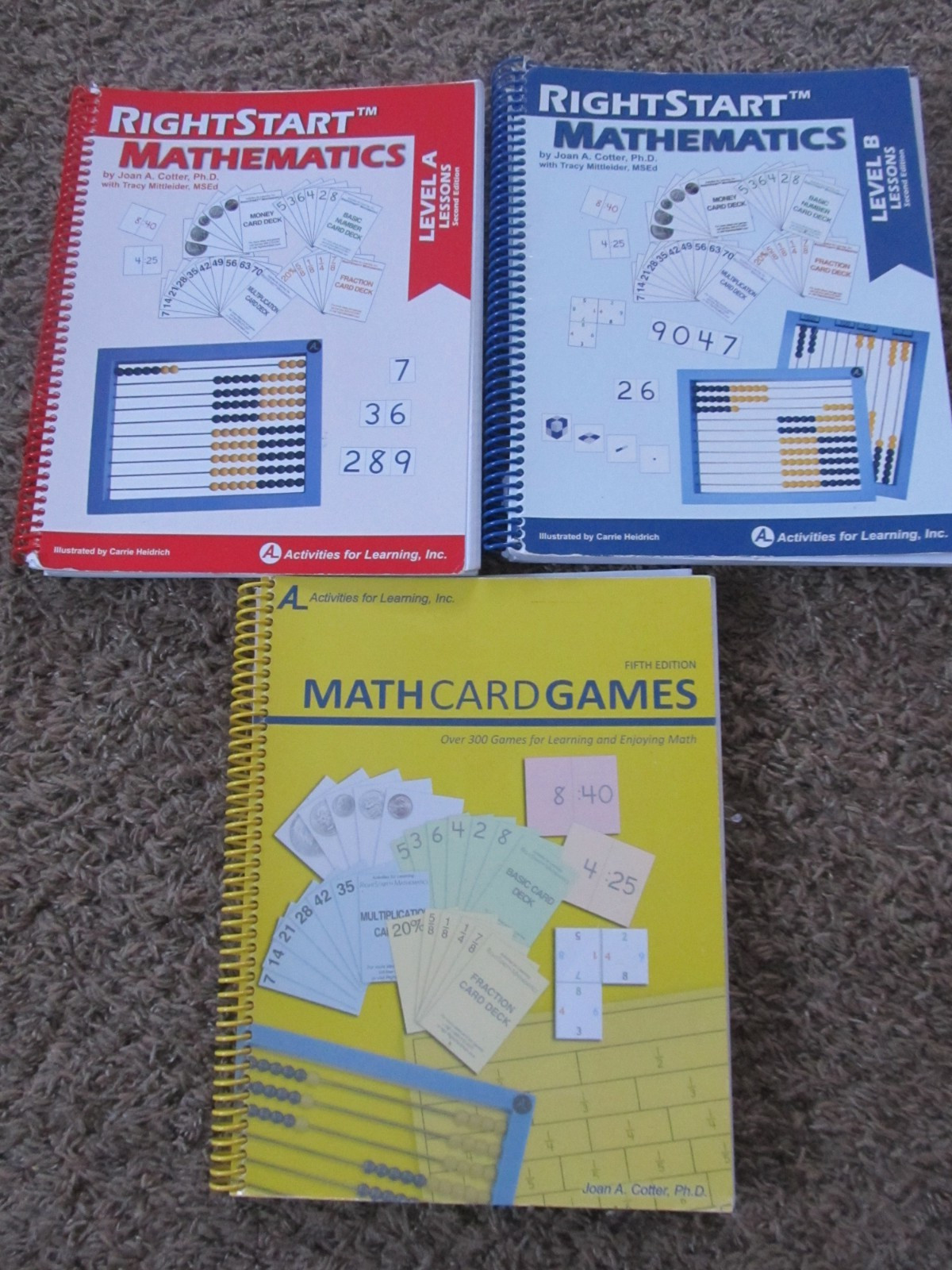 RIGHTSTART MATHEMATCS MATH Level A & Level B LESSONS Books Math Card Games SET
