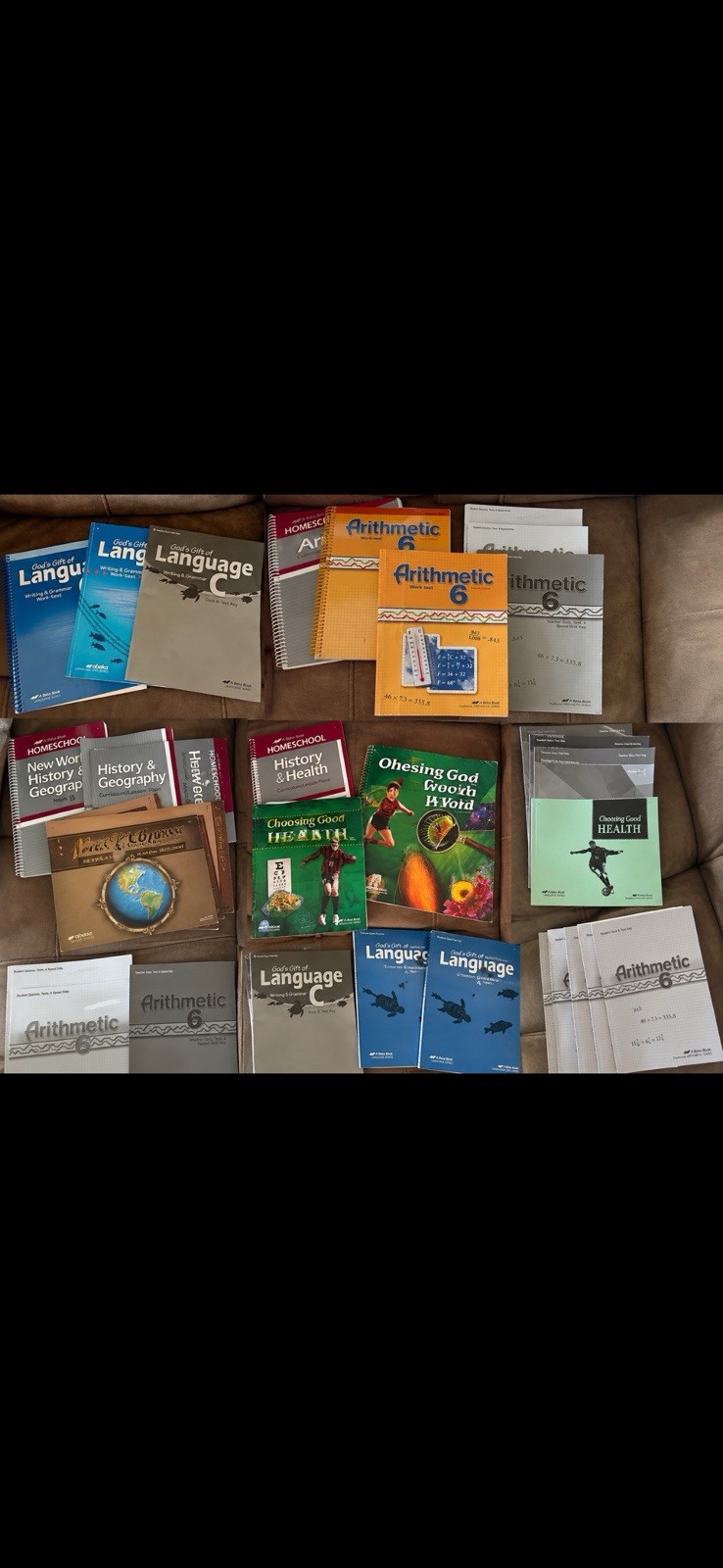 Abeka 6th Grade Homeschool Curriculum Lot – Math Science History Language Arts