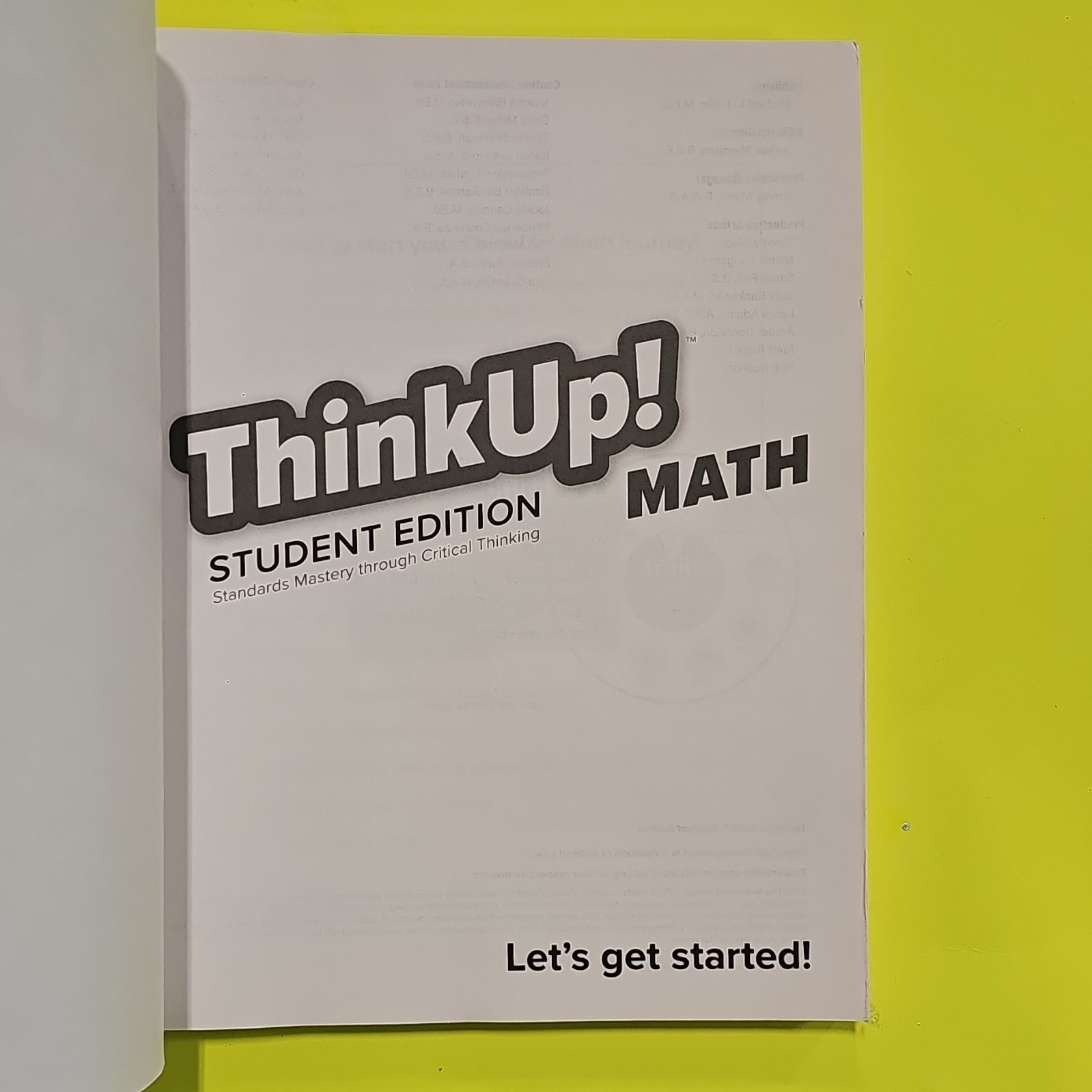 ThinkUp Math Level 2 Student Edition i Ready Learning TEKS