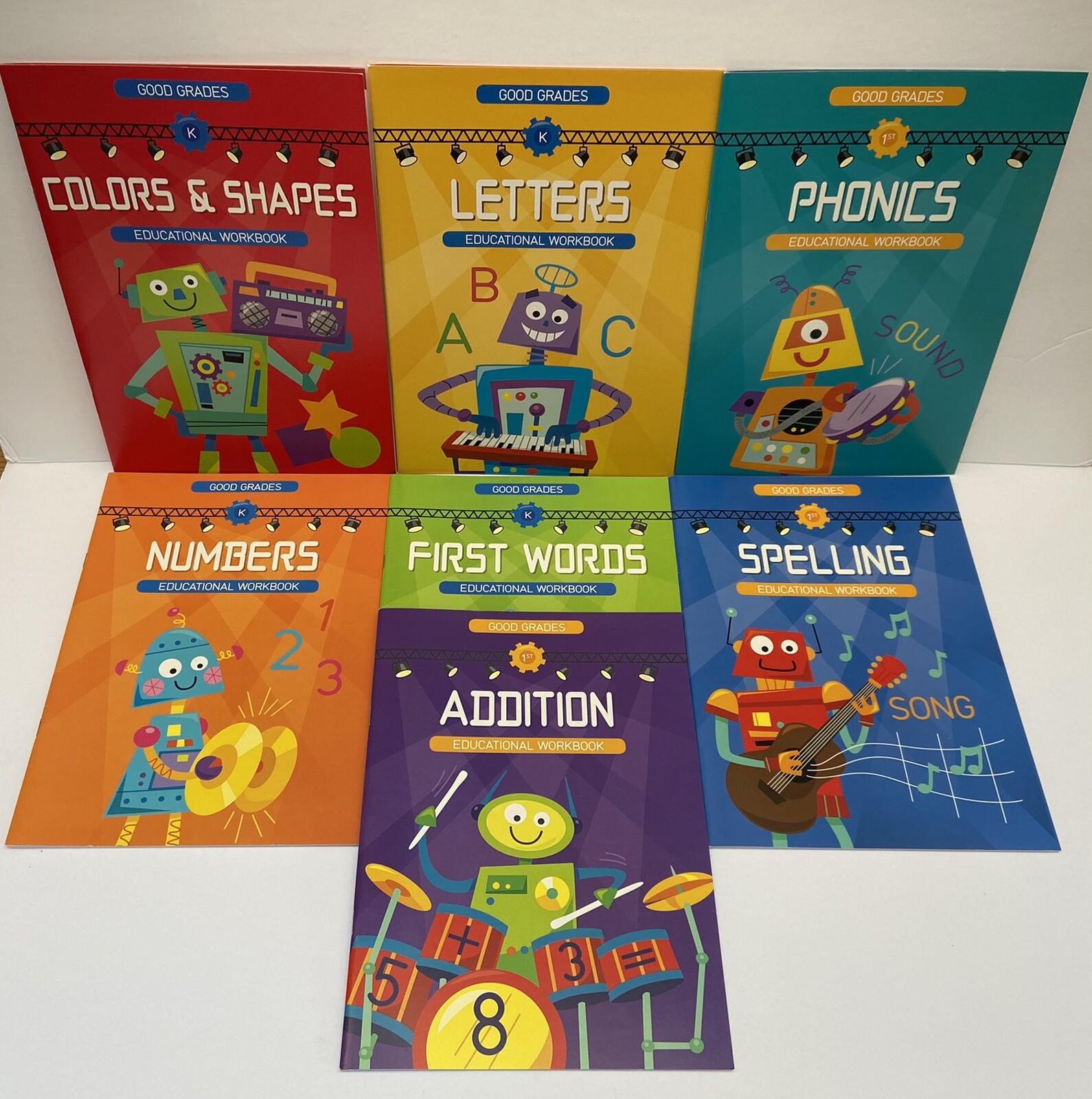 7 Kindergarten First Grade Math Reading Writing Activities Workbooks Homeschool