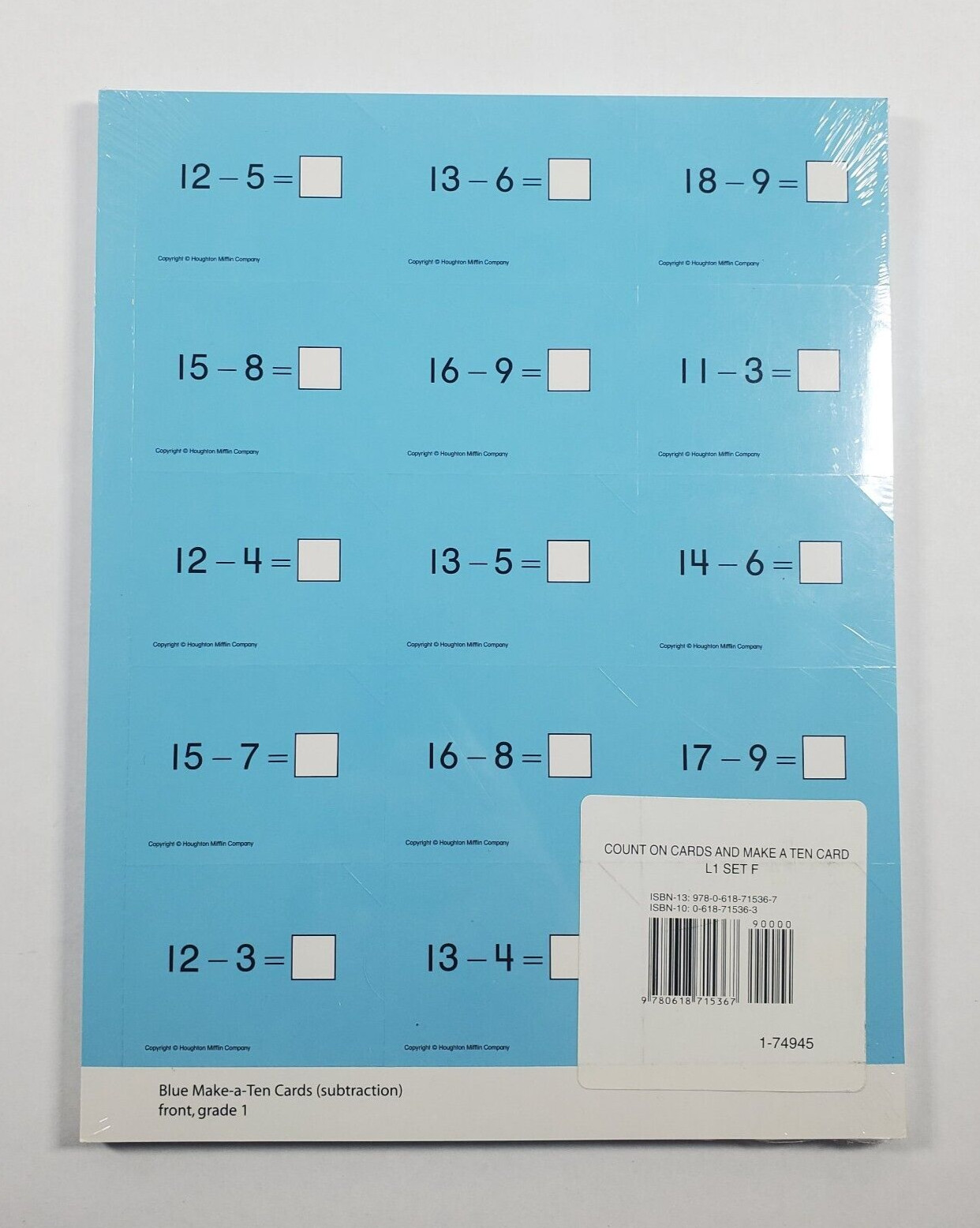 Math Expressions Grade 1 Count on Cards Make a Ten Cards Subtraction Blue 30 Pk
