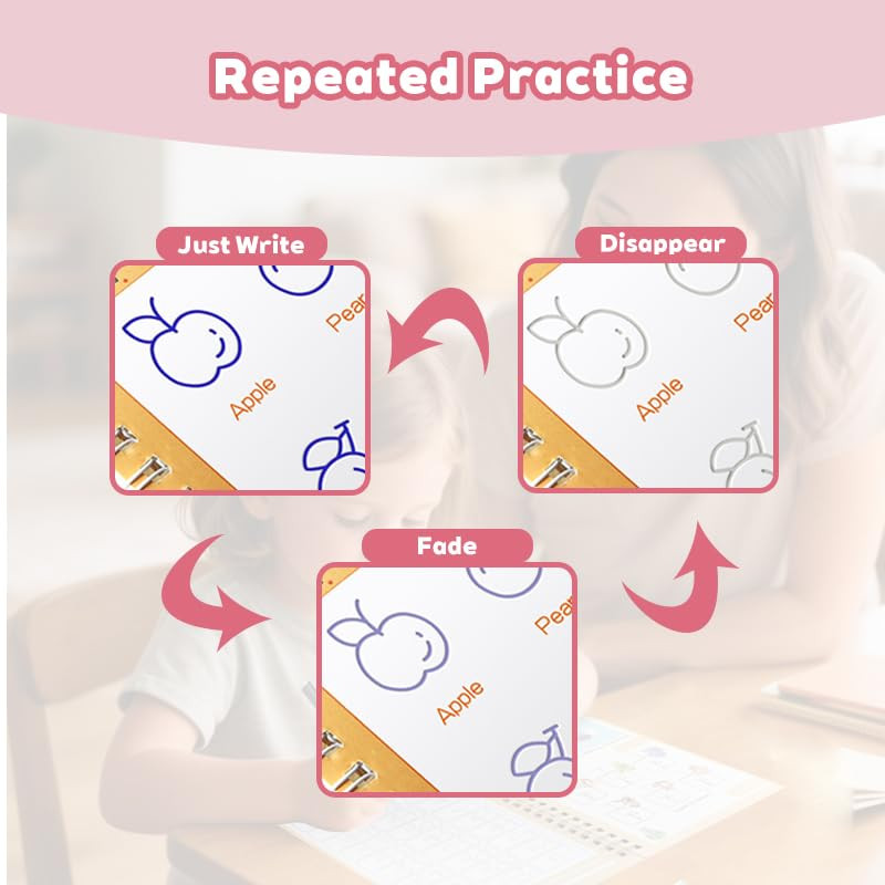 Magic Grooved Writing Practice Book, Large Reusable Grooved Handwriting Workbook