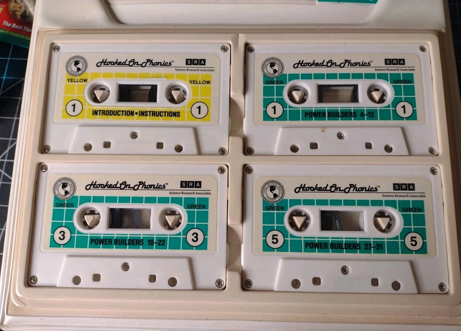 Hooked On Phonics Reading Power Set 4 Cassette Tapes W/ 100 Cards In Orig Case